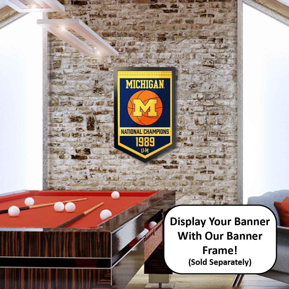 Michigan Wolverines Basketball National Champions Banner - Sports Collectibles, Sports Memorabilia, Sports Fan Shop, Sports Gifts