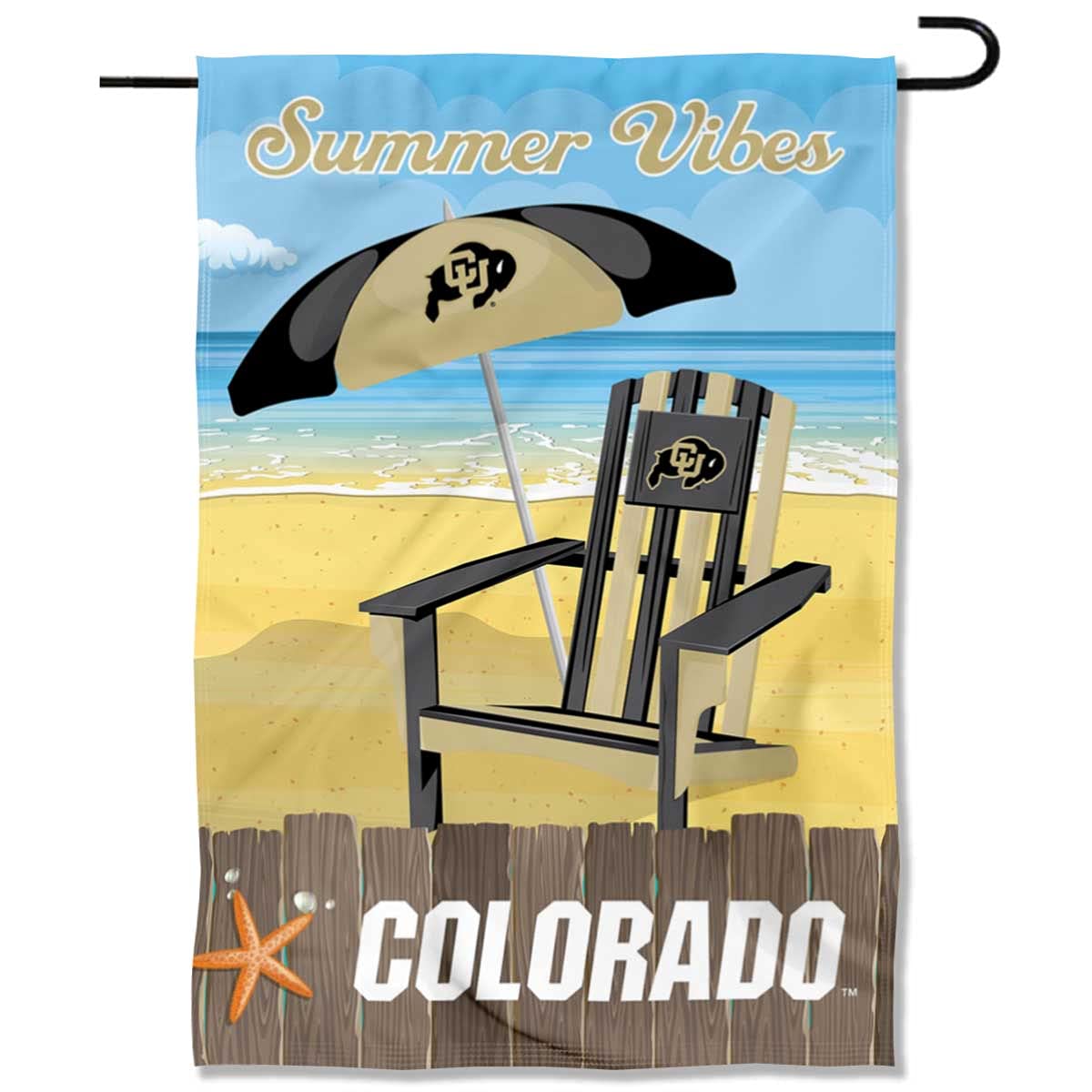 College Flags & Banners Co. Colorado Buffaloes Summer Season Vibes Double Sided Garden Yard Flag - Sports Collectibles, Sports Memorabilia, Sports Fan Shop, Sports Gifts