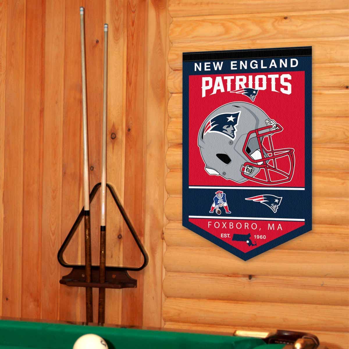 WinCraft New England Patriots Heritage History Banner Pennant - Sports Collectibles, Sports Memorabilia, Sports Fan Shop, Sports Gifts