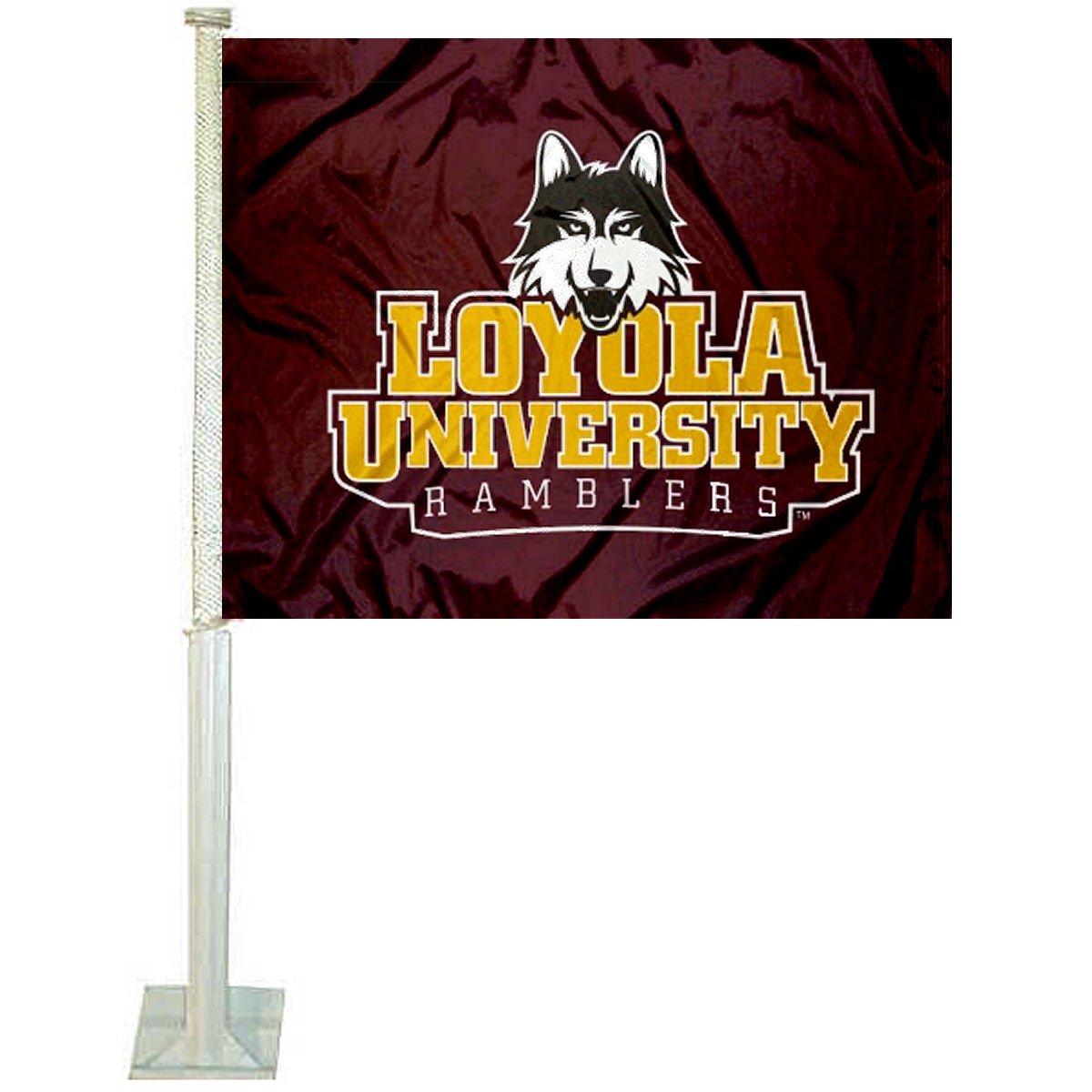 College Flags & Banners Co. Loyola Ramblers Car and Auto Flag - Sports Collectibles, Sports Memorabilia, Sports Fan Shop, Sports Gifts