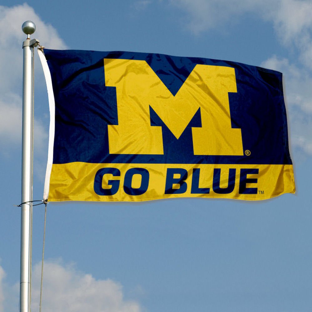 College Flags & Banners Co. Michigan Team University Wolverines Go Blue Double Sided Flag - Sports Collectibles, Sports Memorabilia, Sports Fan Shop, Sports Gifts