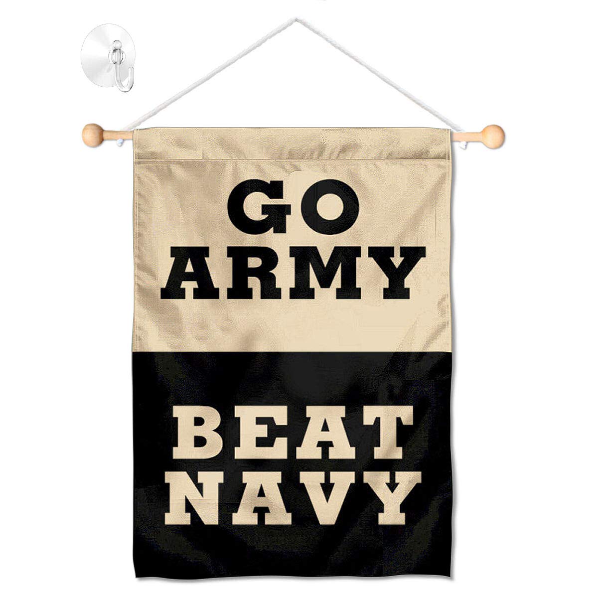 College Flags & Banners Co. Army Black Knights Beat Navy Window Wall Banner Hanging Flag with Suction Cup - Sports Collectibles, Sports Memorabilia, Sports Fan Shop, Sports Gifts