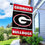 College Flags & Banners Co. Georgia Bulldogs "G" Double Sided House Banner Flag with Flag Pole Set - Sports Collectibles, Sports Memorabilia, Sports Fan Shop, Sports Gifts