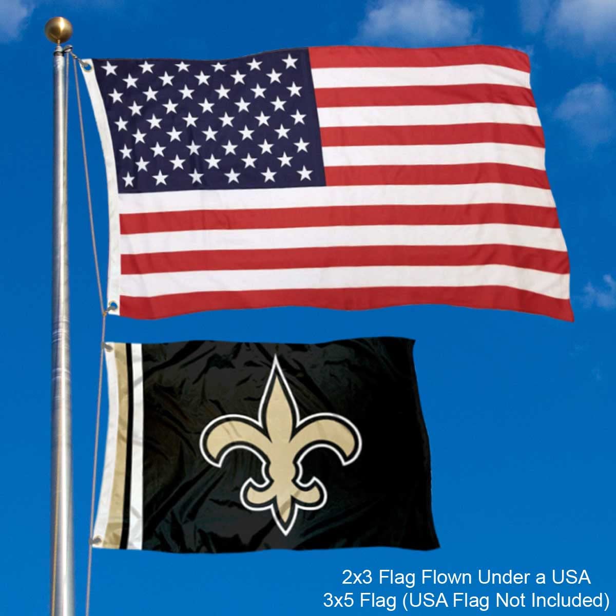 WinCraft New Orleans Saints 2x3 Feet Flag - Sports Collectibles, Sports Memorabilia, Sports Fan Shop, Sports Gifts