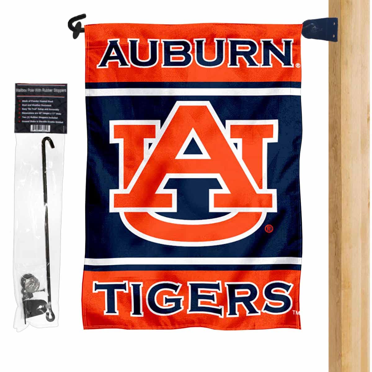 Auburn Tigers Garden Flag and Mailbox Post Pole Mount Holder Set - Sports Collectibles, Sports Memorabilia, Sports Fan Shop, Sports Gifts