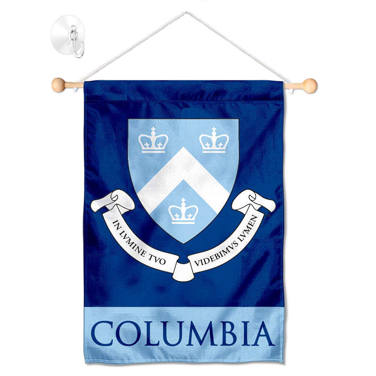 College Flags & Banners Co. Columbia Lions Window Wall Banner Hanging Flag with Suction Cup - Sports Collectibles, Sports Memorabilia, Sports Fan Shop, Sports Gifts