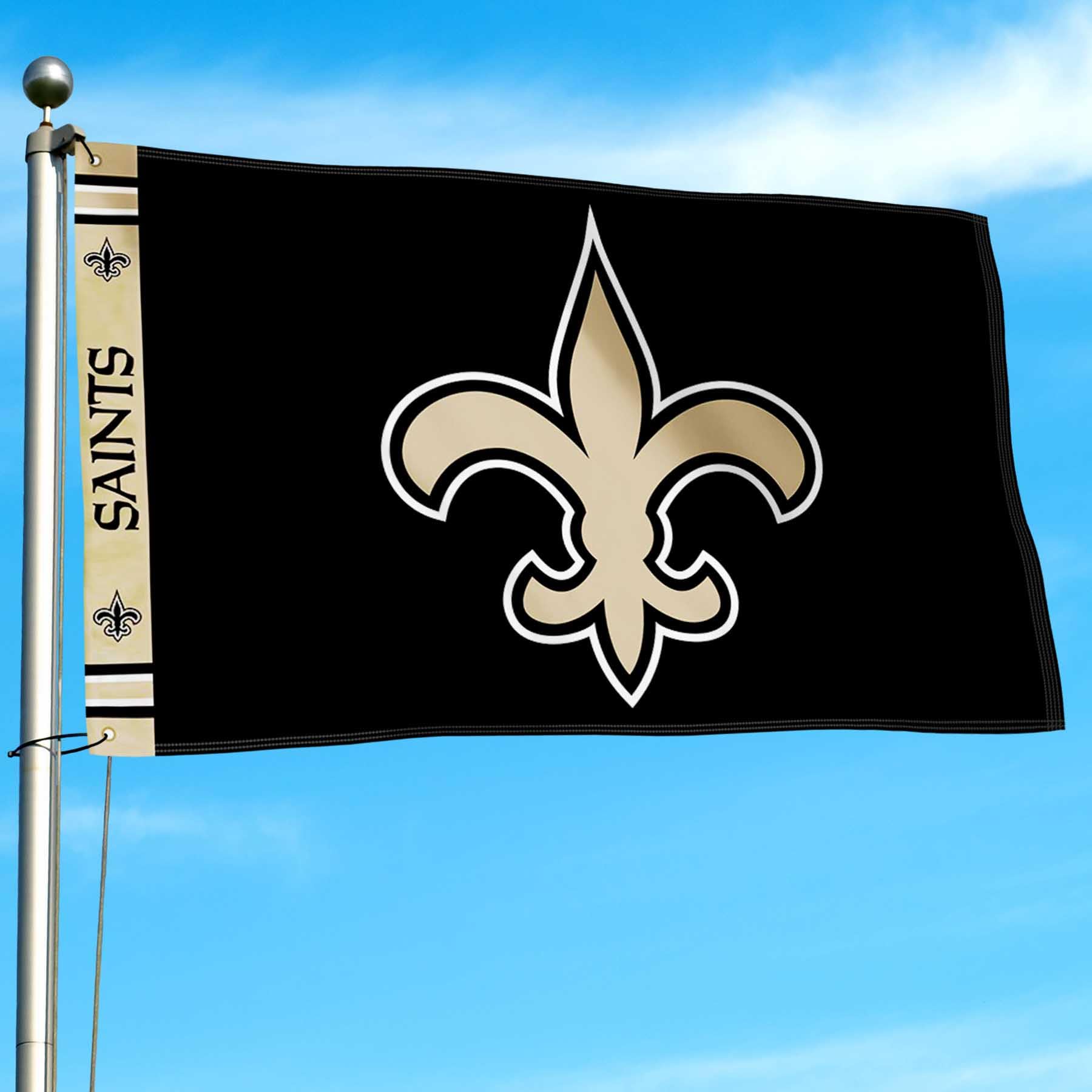 WinCraft New Orleans Saints Printed Header 3x5 Foot Banner Flag - Sports Collectibles, Sports Memorabilia, Sports Fan Shop, Sports Gifts