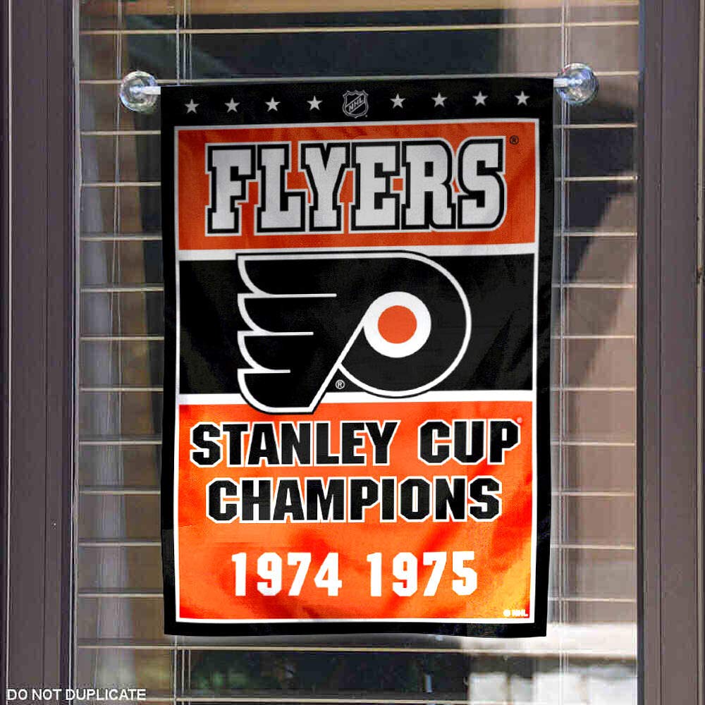 WinCraft Philadelphia Flyers 2 Time Stanley Cup Champions Double Sided Garden Flag - Sports Collectibles, Sports Memorabilia, Sports Fan Shop, Sports Gifts