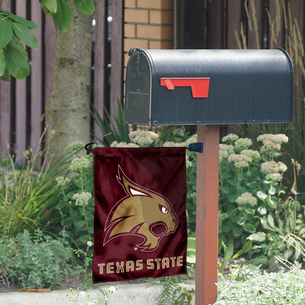 Texas State Bobcats Garden Flag and Mailbox Post Pole Mount Holder Set - Sports Collectibles, Sports Memorabilia, Sports Fan Shop, Sports Gifts