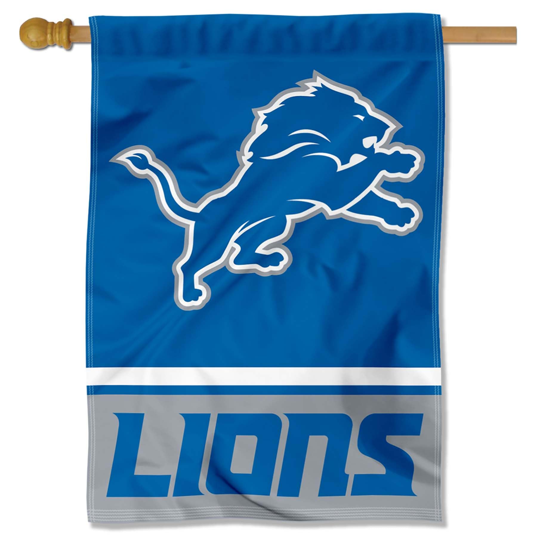 WinCraft Detroit Lions Double Sided House Flag - Sports Collectibles, Sports Memorabilia, Sports Fan Shop, Sports Gifts