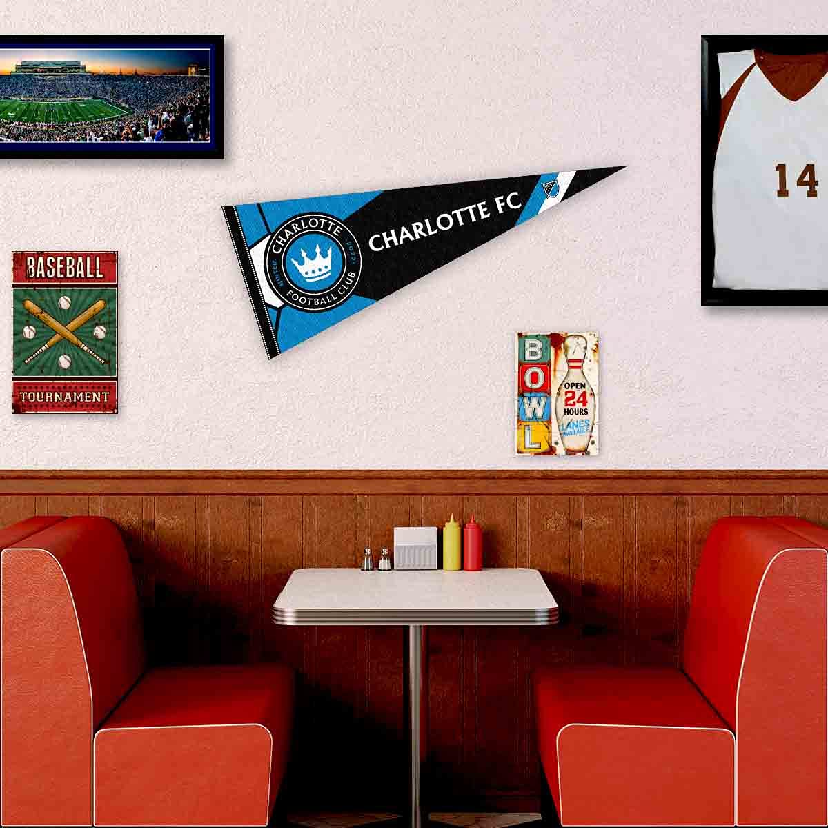 WinCraft Charlotte Football Club Pennant Flag Banner - Sports Collectibles, Sports Memorabilia, Sports Fan Shop, Sports Gifts