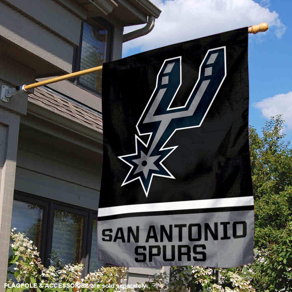 WinCraft San Antonio Spurs Two Ply and Double Sided House Flag - Sports Collectibles, Sports Memorabilia, Sports Fan Shop, Sports Gifts