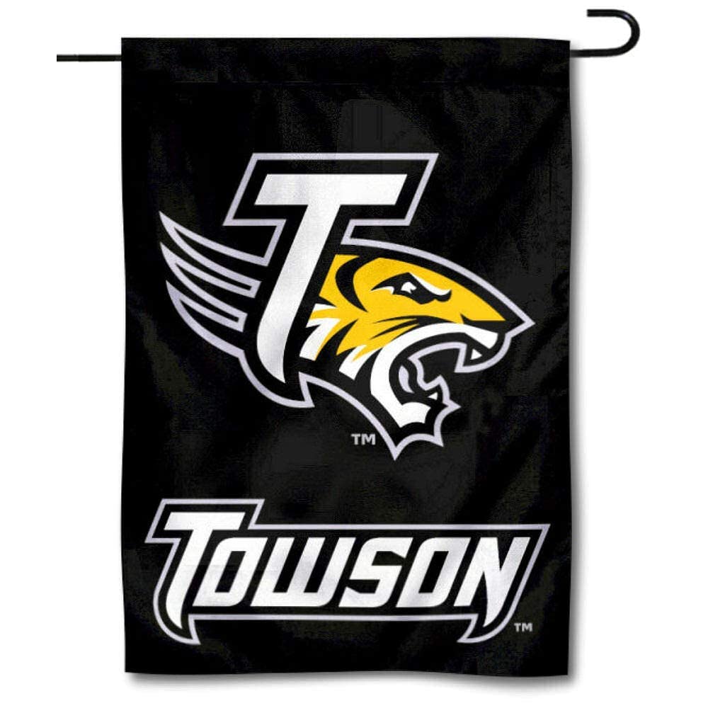 College Flags & Banners Co. Towson University Garden Flag and USA Flag Stand Pole Holder Set - Sports Collectibles, Sports Memorabilia, Sports Fan Shop, Sports Gifts