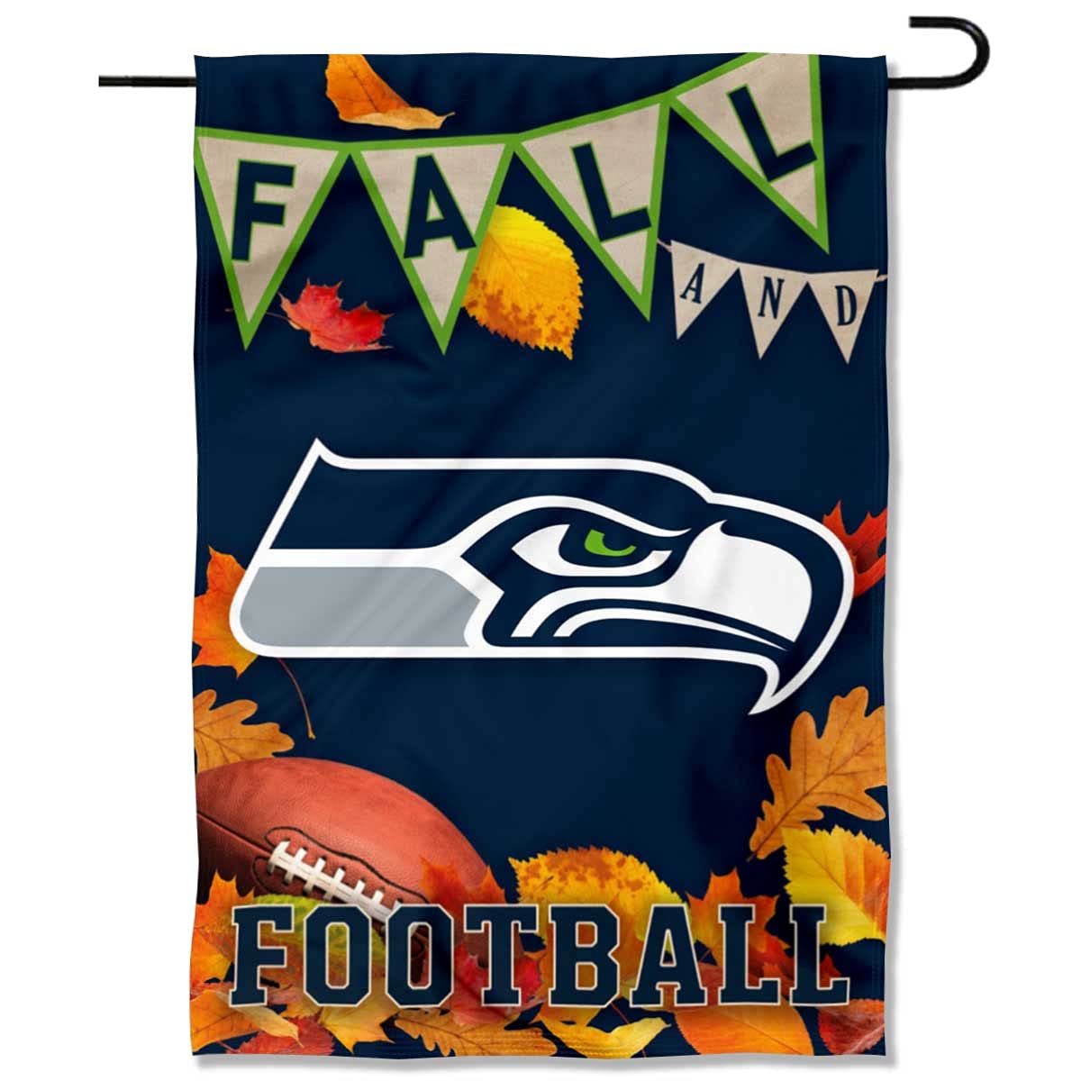 WinCraft Seattle Seahawks Fall Leaves Decorative Football Garden Flag Double Sided Banner - Sports Collectibles, Sports Memorabilia, Sports Fan Shop, Sports Gifts