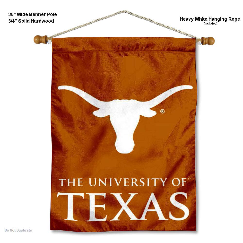 College Flags & Banners Co. Texas UT Longhorns Banner Flag and Wood Pole Set - Sports Collectibles, Sports Memorabilia, Sports Fan Shop, Sports Gifts