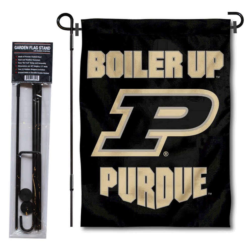 College Flags & Banners Co. Purdue Boiler Up Garden Flag and USA Flag Stand Pole Holder Set - Sports Collectibles, Sports Memorabilia, Sports Fan Shop, Sports Gifts