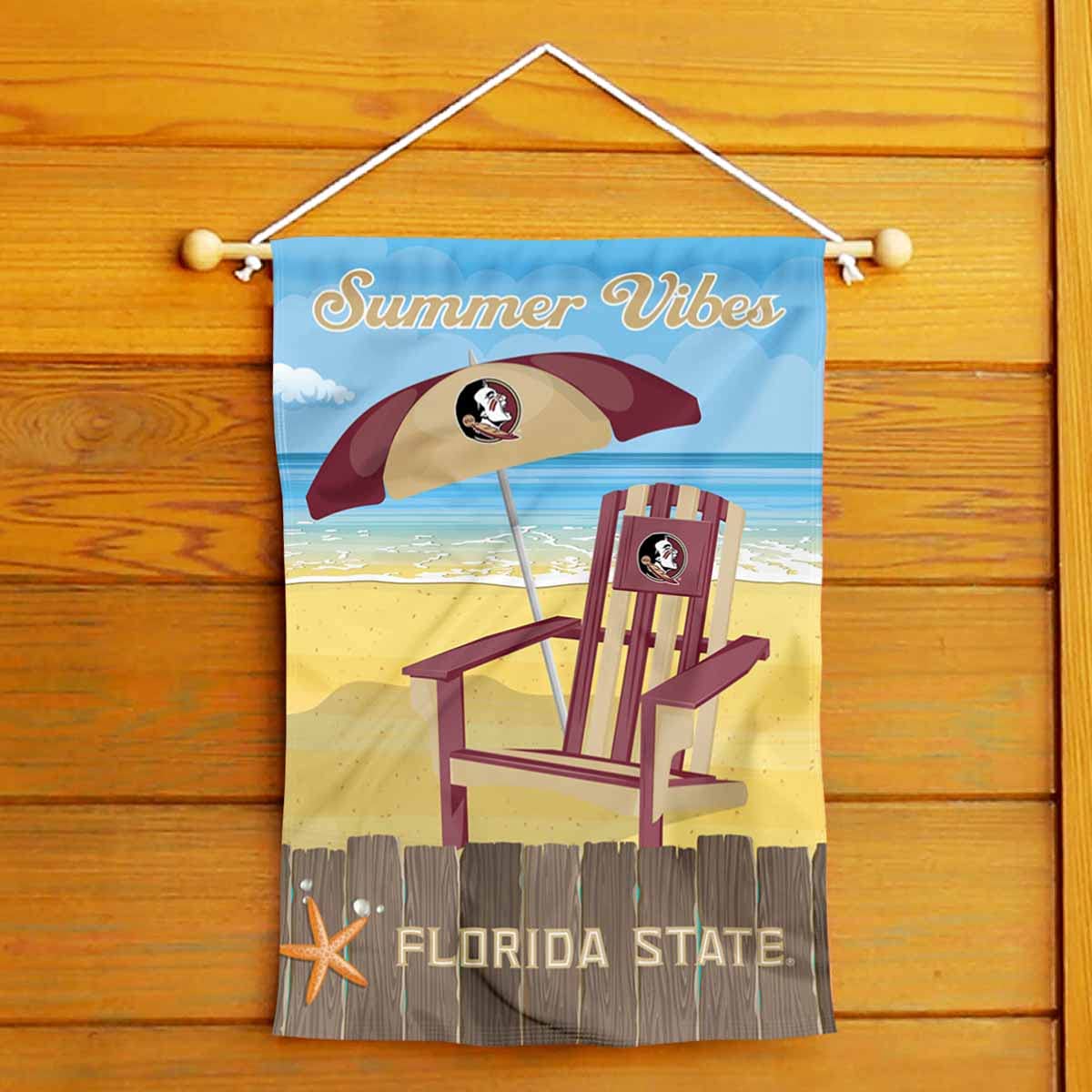 College Flags & Banners Co. Florida State Seminoles Summer Season Vibes Double Sided Garden Yard Flag - Sports Collectibles, Sports Memorabilia, Sports Fan Shop, Sports Gifts