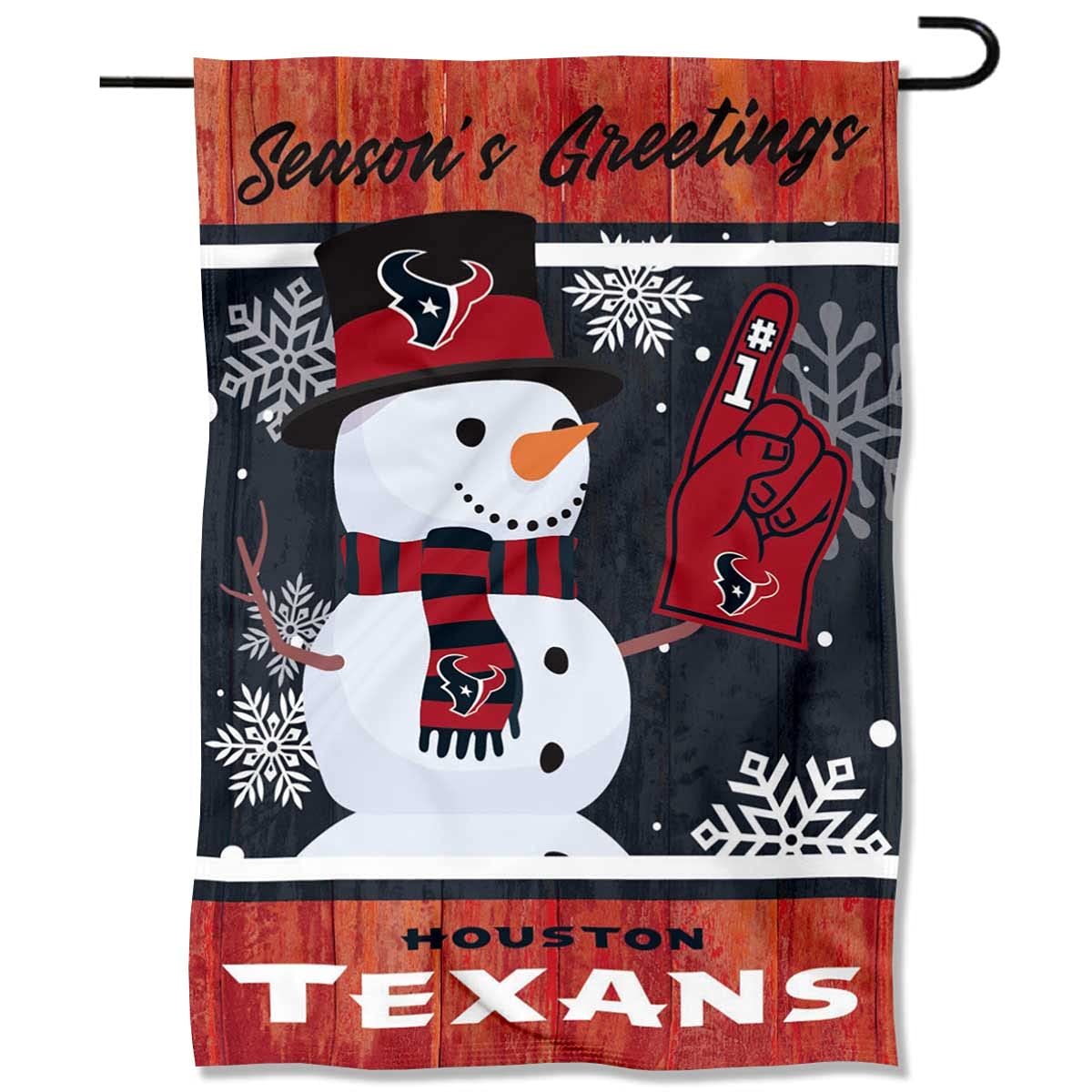 Houston Texans Holiday Winter Snow Garden Flag Double Sided Banner - Sports Collectibles, Sports Memorabilia, Sports Fan Shop, Sports Gifts