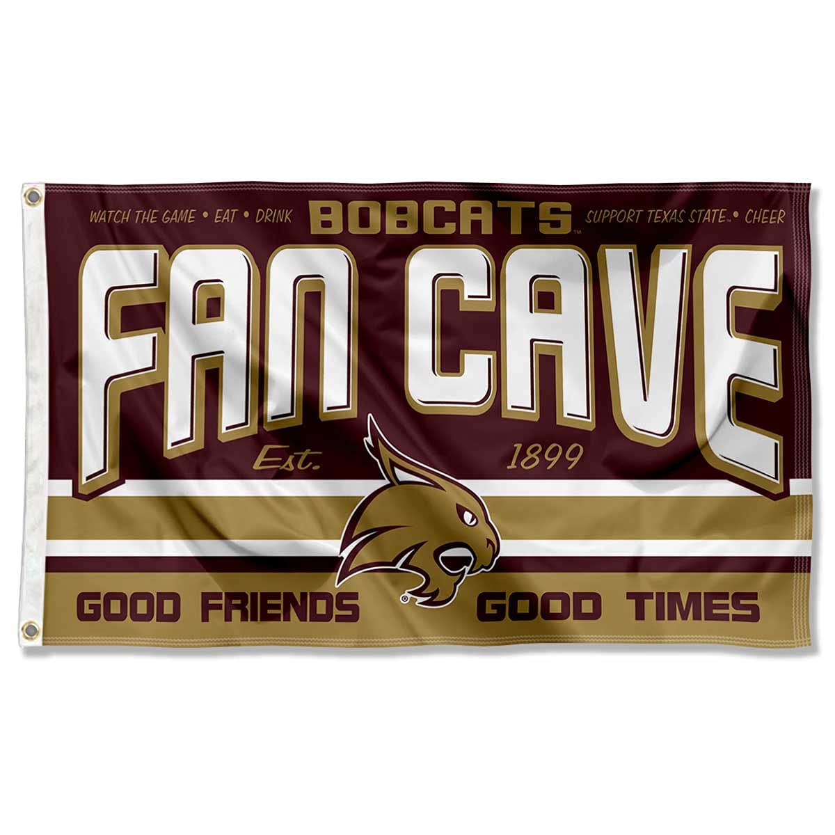 Texas State Bobcats Fan Man Cave Banner Flag - Sports Collectibles, Sports Memorabilia, Sports Fan Shop, Sports Gifts