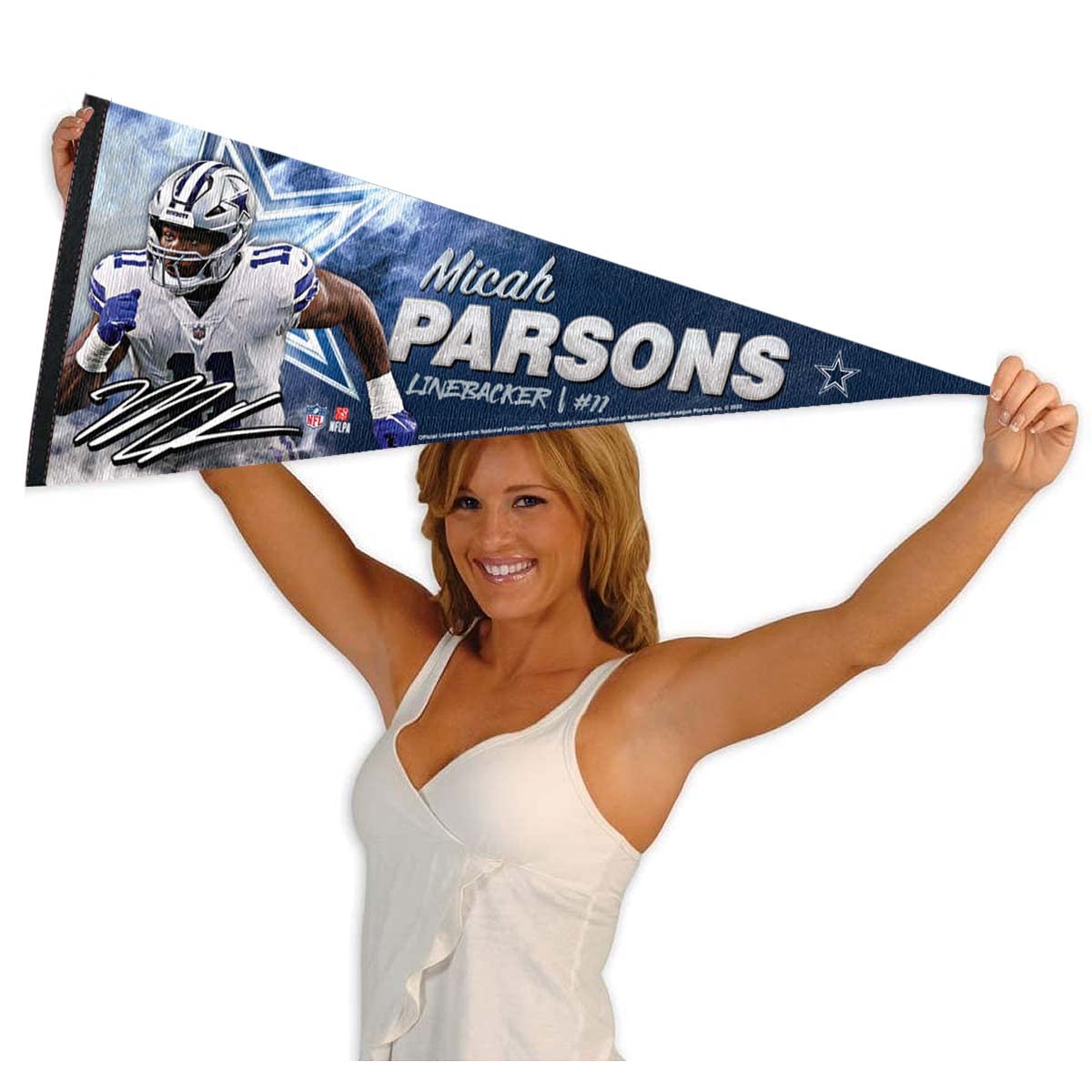 WinCraft Dallas Cowboys Parsons Pennant Banner Flag - Sports Collectibles, Sports Memorabilia, Sports Fan Shop, Sports Gifts