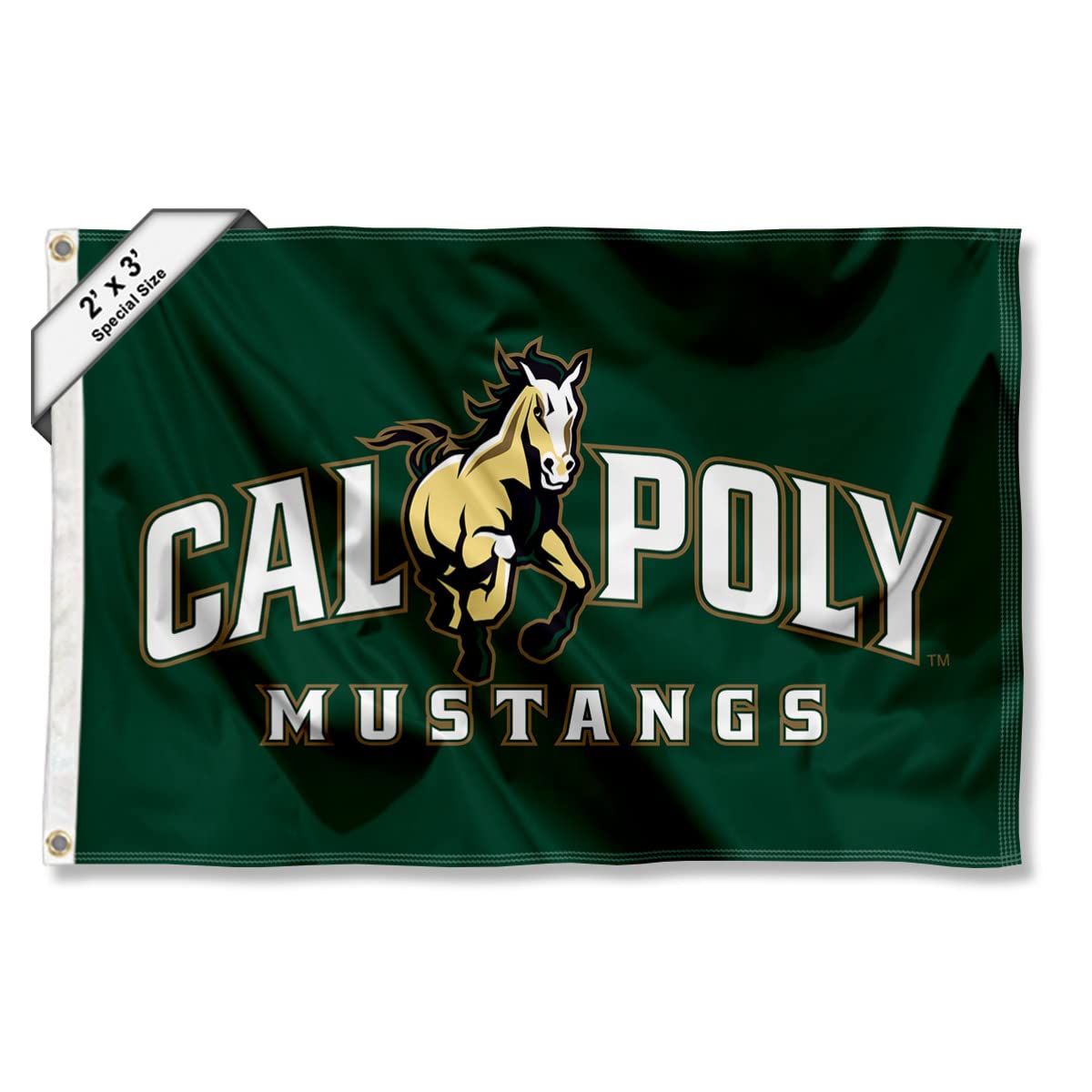 College Flags & Banners Co. Cal Poly Mustangs Small 2x3 Foot Flag - Sports Collectibles, Sports Memorabilia, Sports Fan Shop, Sports Gifts