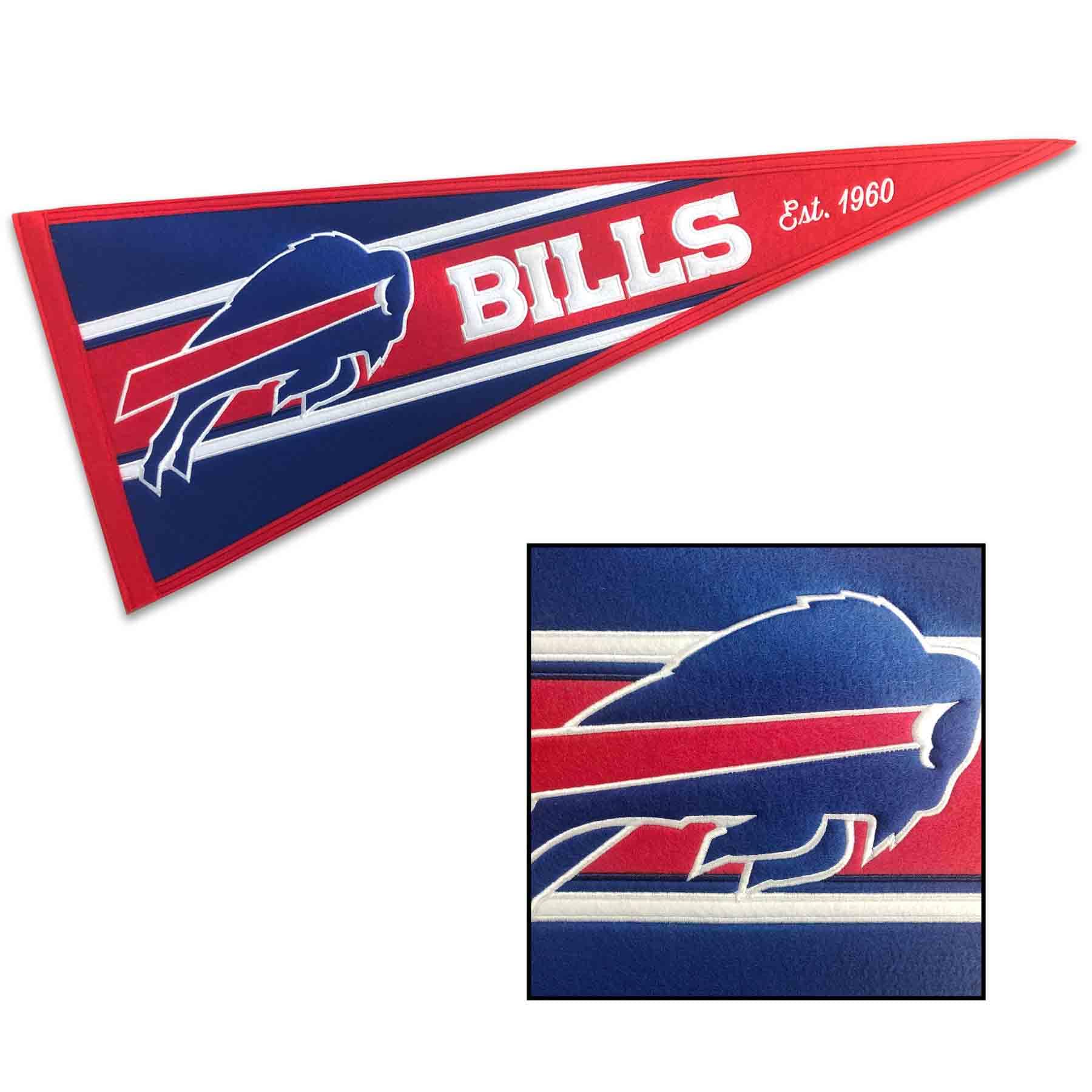 WinCraft Buffalo Bills Embroidered and Sewn Pennant - Sports Collectibles, Sports Memorabilia, Sports Fan Shop, Sports Gifts