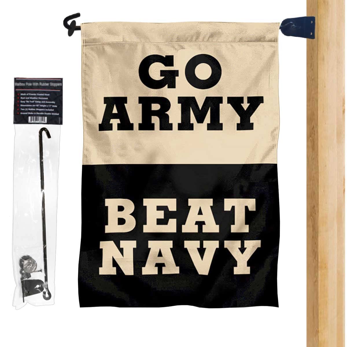 College Flags & Banners Co. Go Army Beat Navy 2 Sided Garden Flag and Mailbox Post Pole Mount Holder Set - Sports Collectibles, Sports Memorabilia, Sports Fan Shop, Sports Gifts