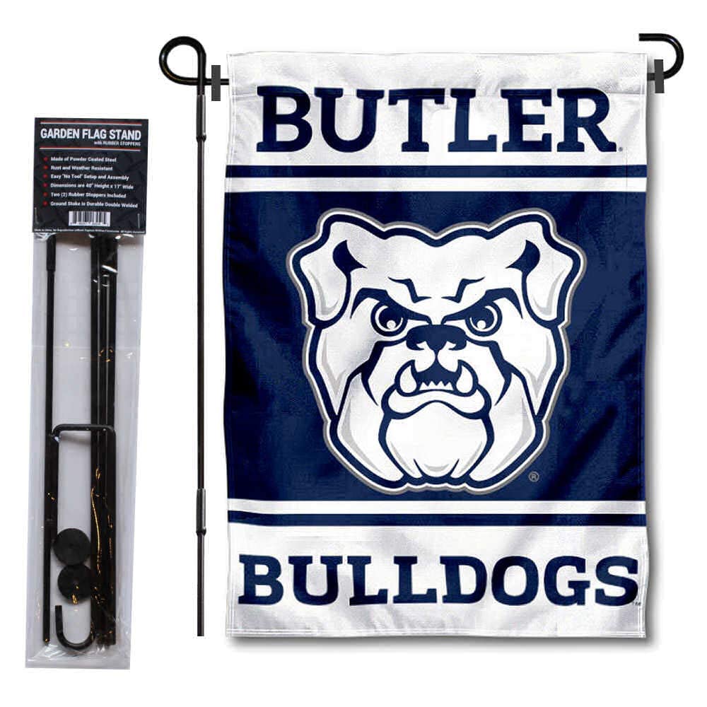 College Flags & Banners Co. Butler Bulldogs Garden Flag and USA Flag Stand Pole Holder Set - Sports Collectibles, Sports Memorabilia, Sports Fan Shop, Sports Gifts
