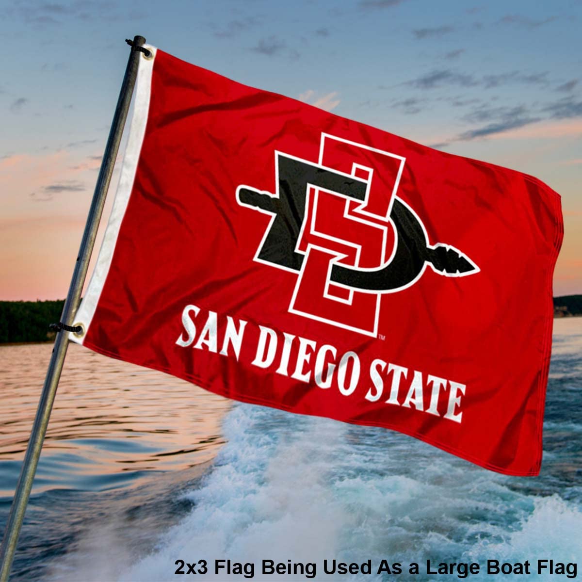 San Diego State Aztecs Small 2'x3' Flag and USA 3x5 Flag Set - Sports Collectibles, Sports Memorabilia, Sports Fan Shop, Sports Gifts