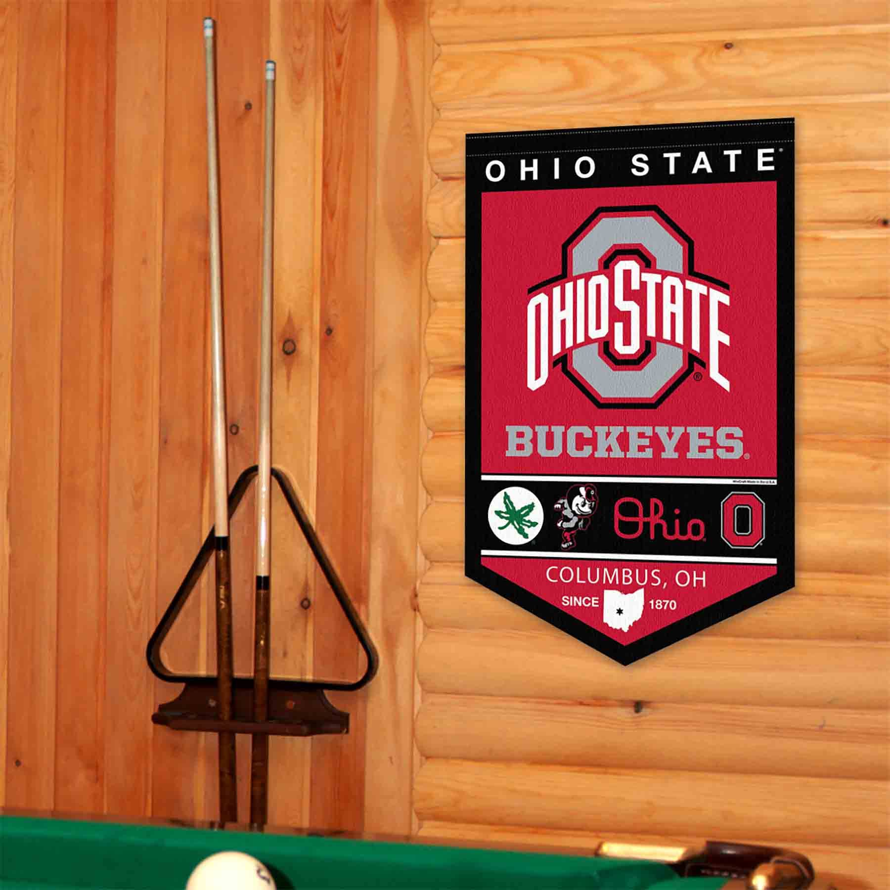College Flags & Banners Co. Ohio State Buckeyes Heritage History Banner Pennant - Sports Collectibles, Sports Memorabilia, Sports Fan Shop, Sports Gifts