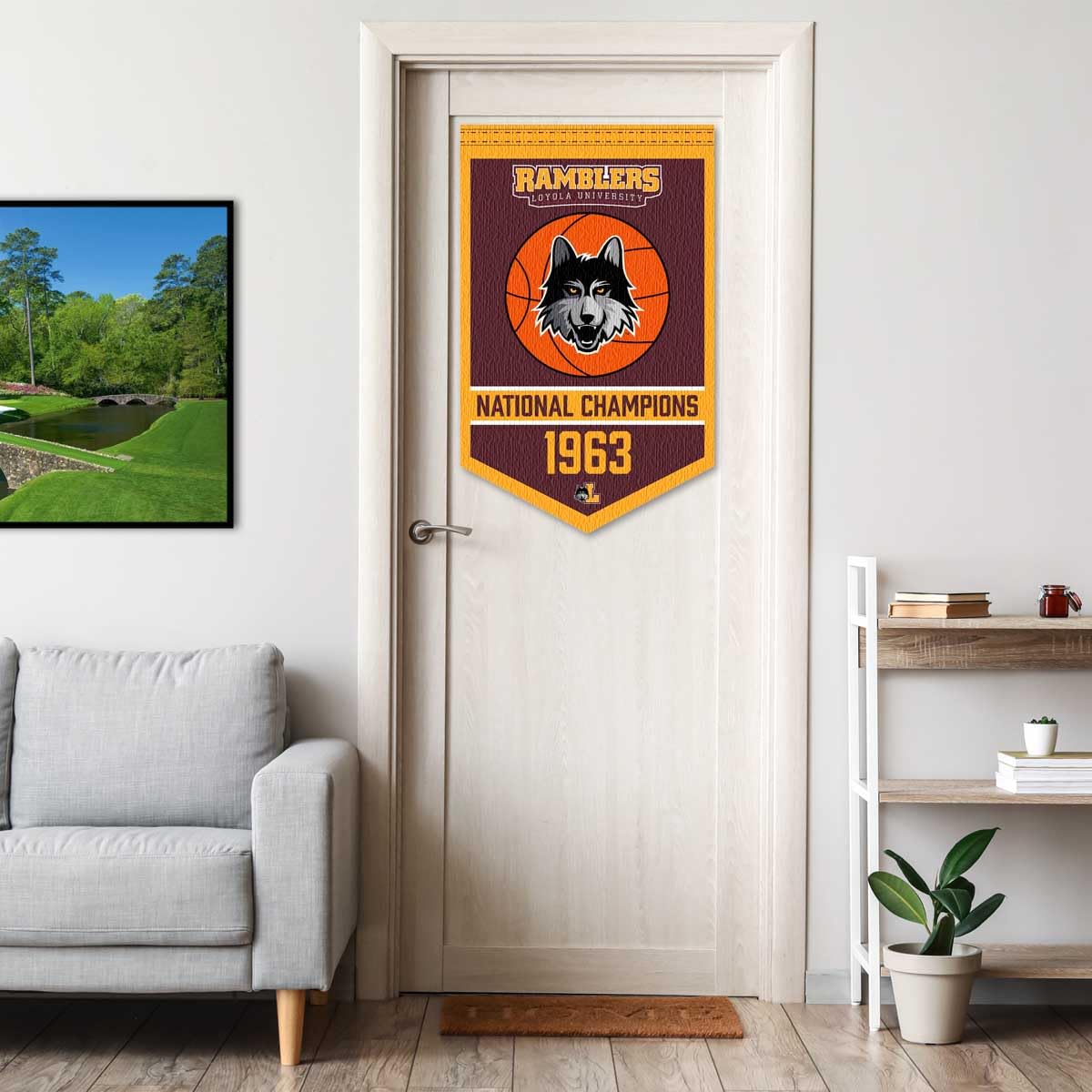 Loyola Chicago Ramblers Basketball National Champions Banner - Sports Collectibles, Sports Memorabilia, Sports Fan Shop, Sports Gifts