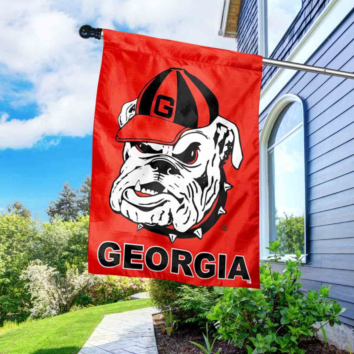 College Flags & Banners Co. Georgia Dawgs Banner with Flag Pole Set - Sports Collectibles, Sports Memorabilia, Sports Fan Shop, Sports Gifts