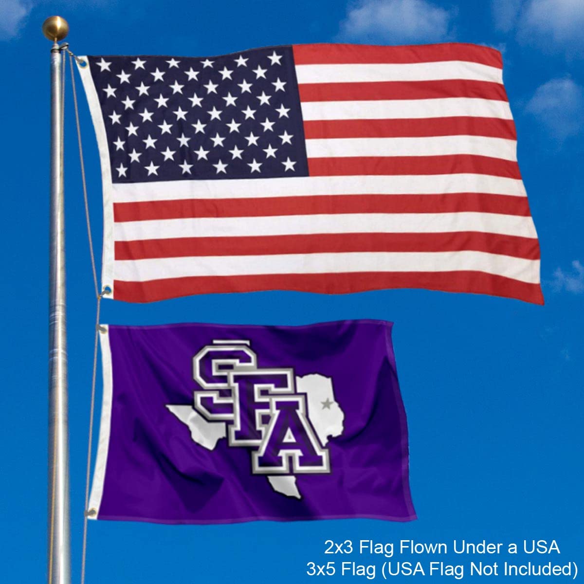 College Flags & Banners Co. Stephen F. Austin Lumberjacks Small 2x3 Foot Flag - Sports Collectibles, Sports Memorabilia, Sports Fan Shop, Sports Gifts