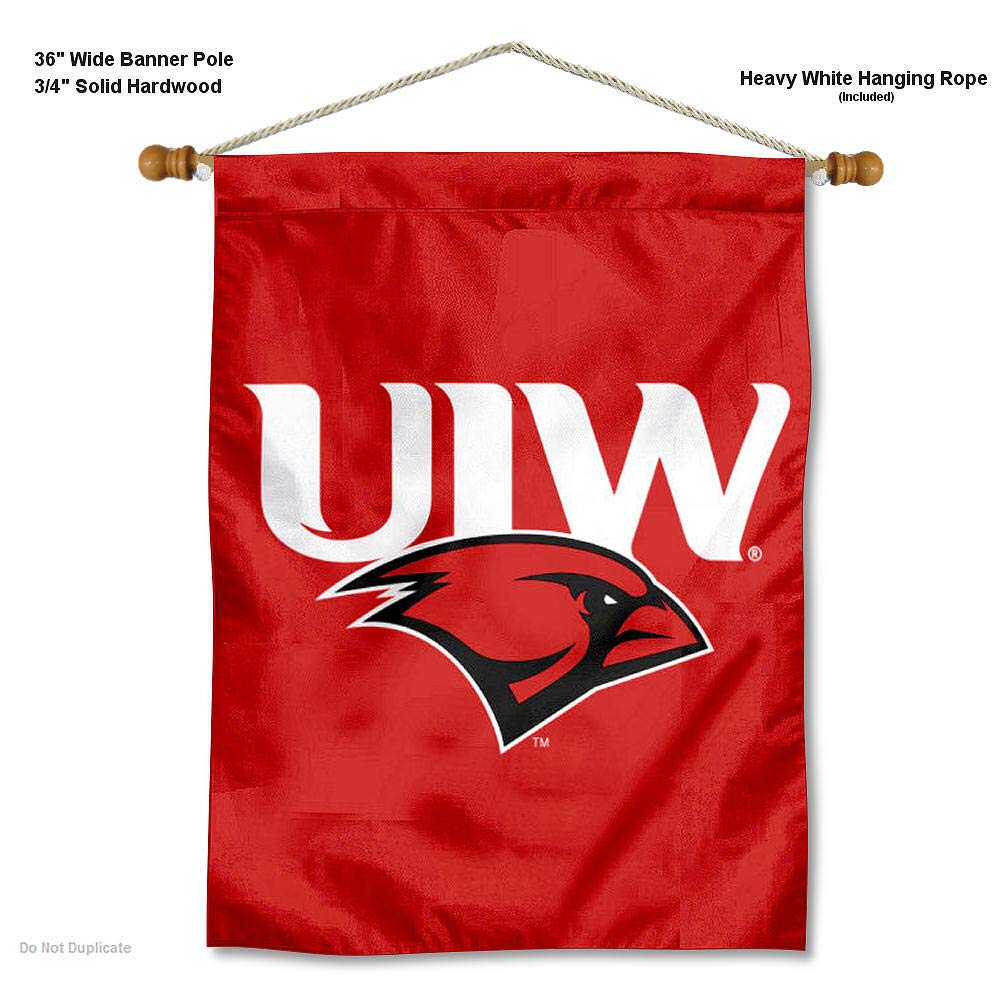 College Flags & Banners Co. Incarnate Word Cardinals Logo Double Sided House Flag and Wood Banner Pole Set - Sports Collectibles, Sports Memorabilia, Sports Fan Shop, Sports Gifts