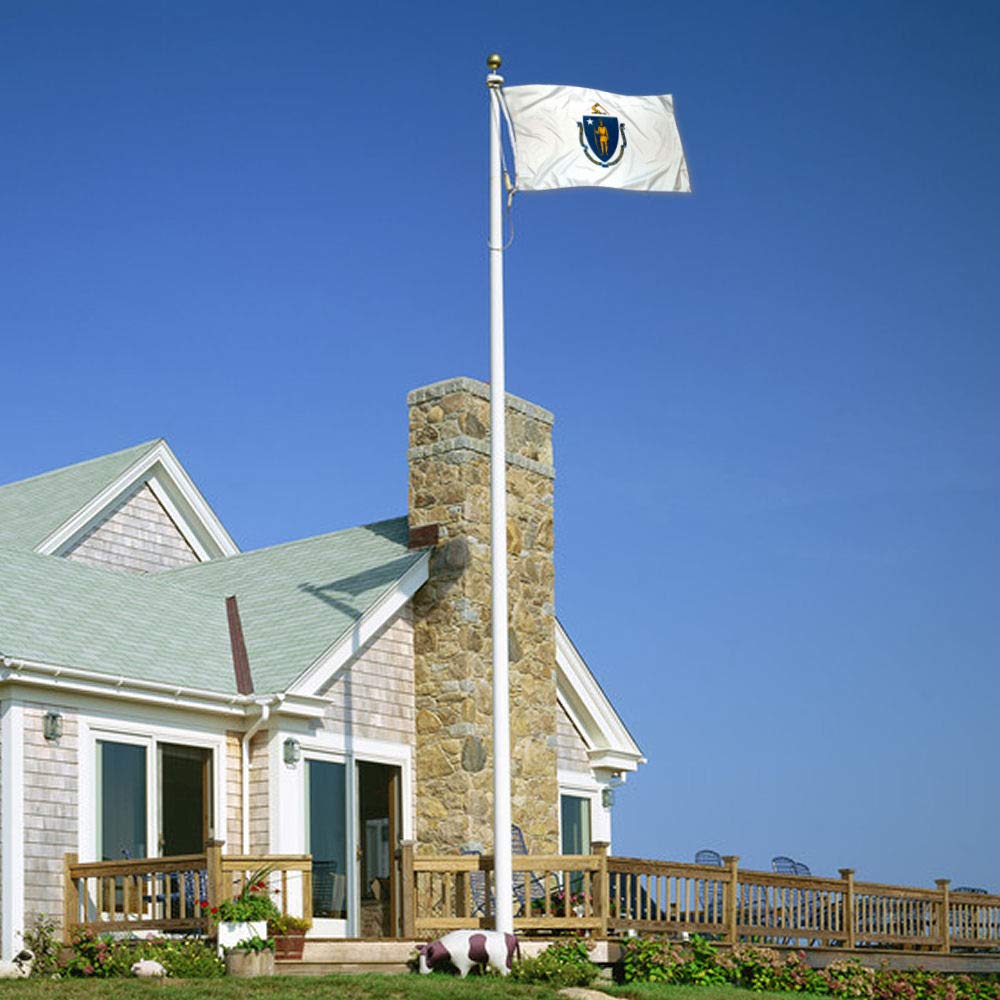Sports Flags Pennants Company State of Massachusetts Flag 3x5 Foot Banner - Sports Collectibles, Sports Memorabilia, Sports Fan Shop, Sports Gifts