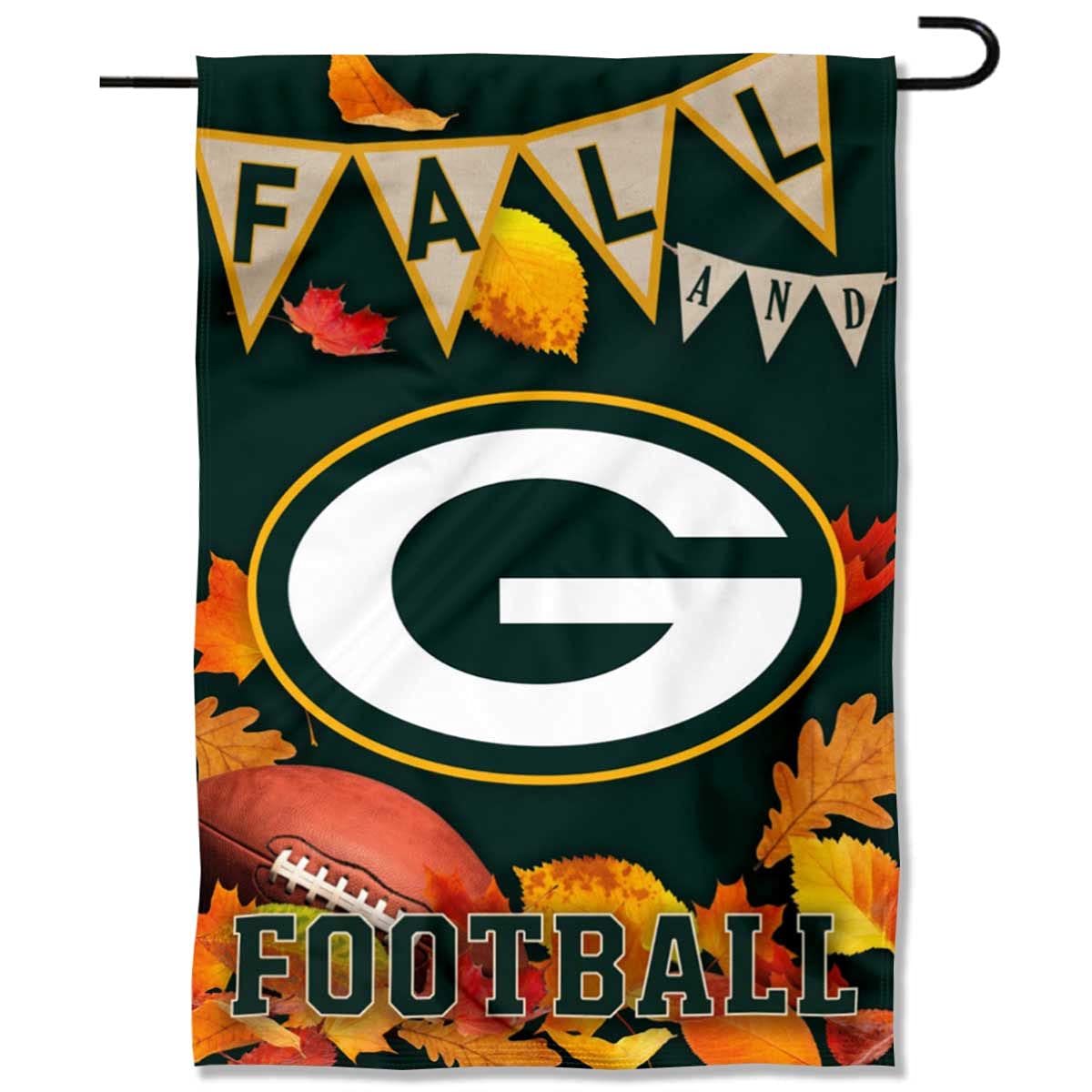 WinCraft Green Bay Packers Fall Leaves Decorative Football Garden Flag Double Sided Banner - Sports Collectibles, Sports Memorabilia, Sports Fan Shop, Sports Gifts