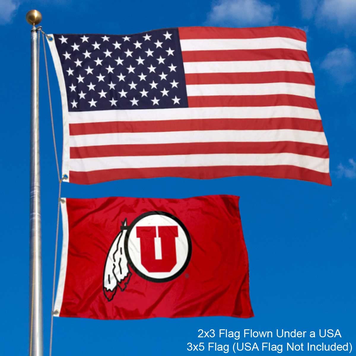 College Flags & Banners Co. Utah Small 2x3 Foot Flag - Sports Collectibles, Sports Memorabilia, Sports Fan Shop, Sports Gifts