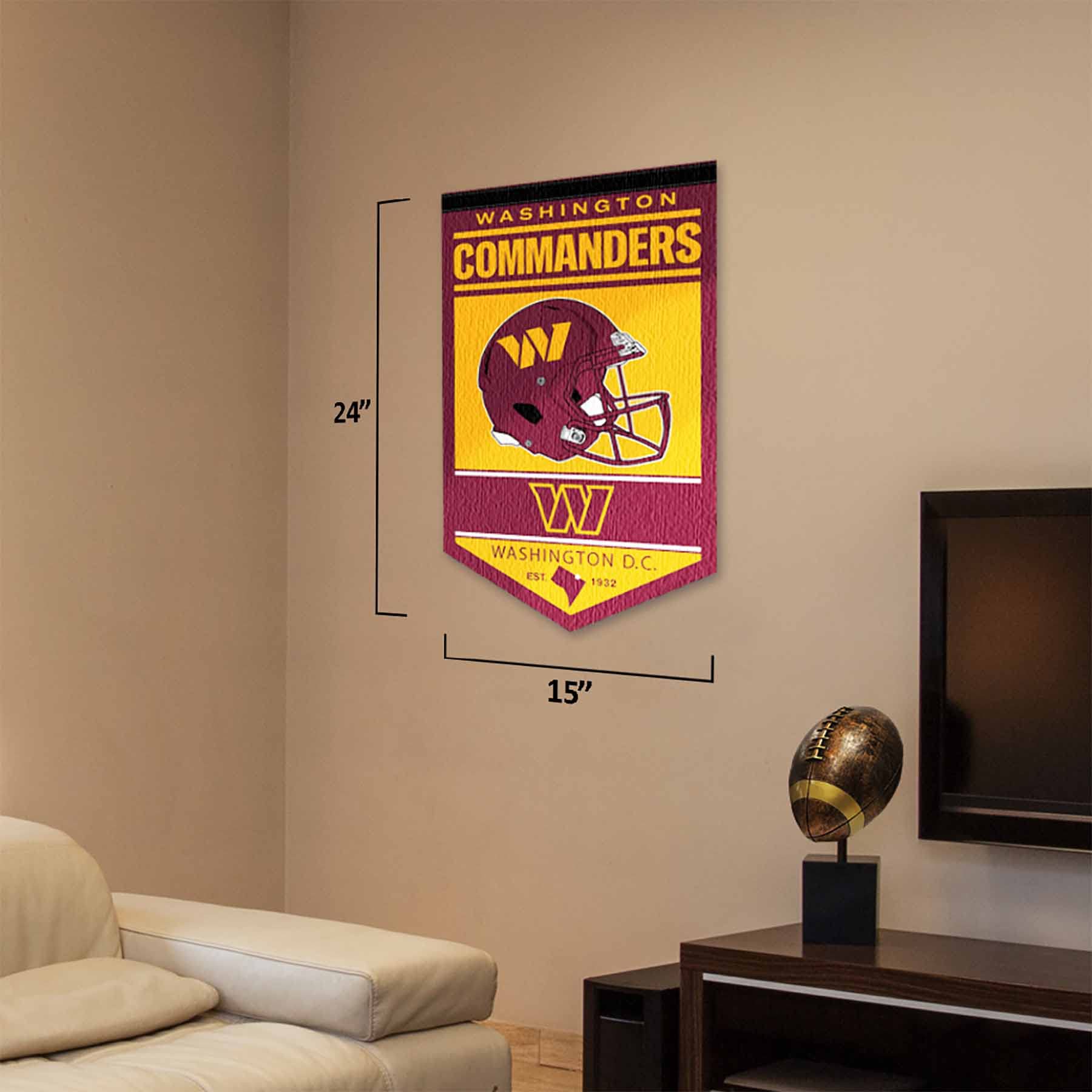 WinCraft Washington Commanders Heritage History Banner Pennant - Sports Collectibles, Sports Memorabilia, Sports Fan Shop, Sports Gifts