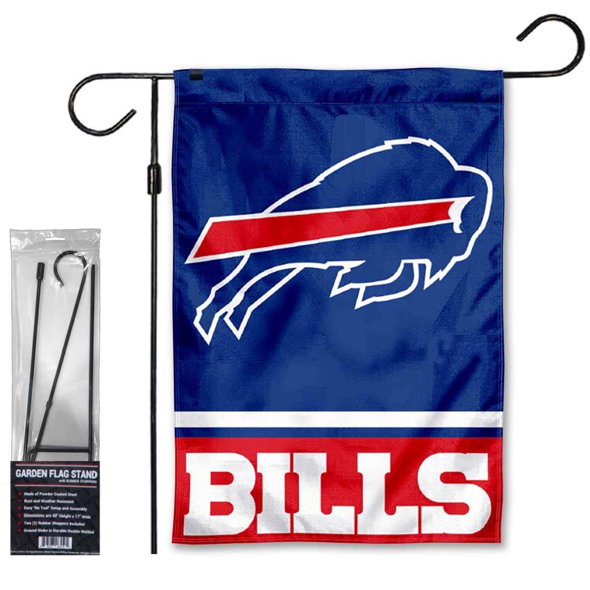 WinCraft Bills Garden Flag and Stand Pole Holder Mount - Sports Collectibles, Sports Memorabilia, Sports Fan Shop, Sports Gifts