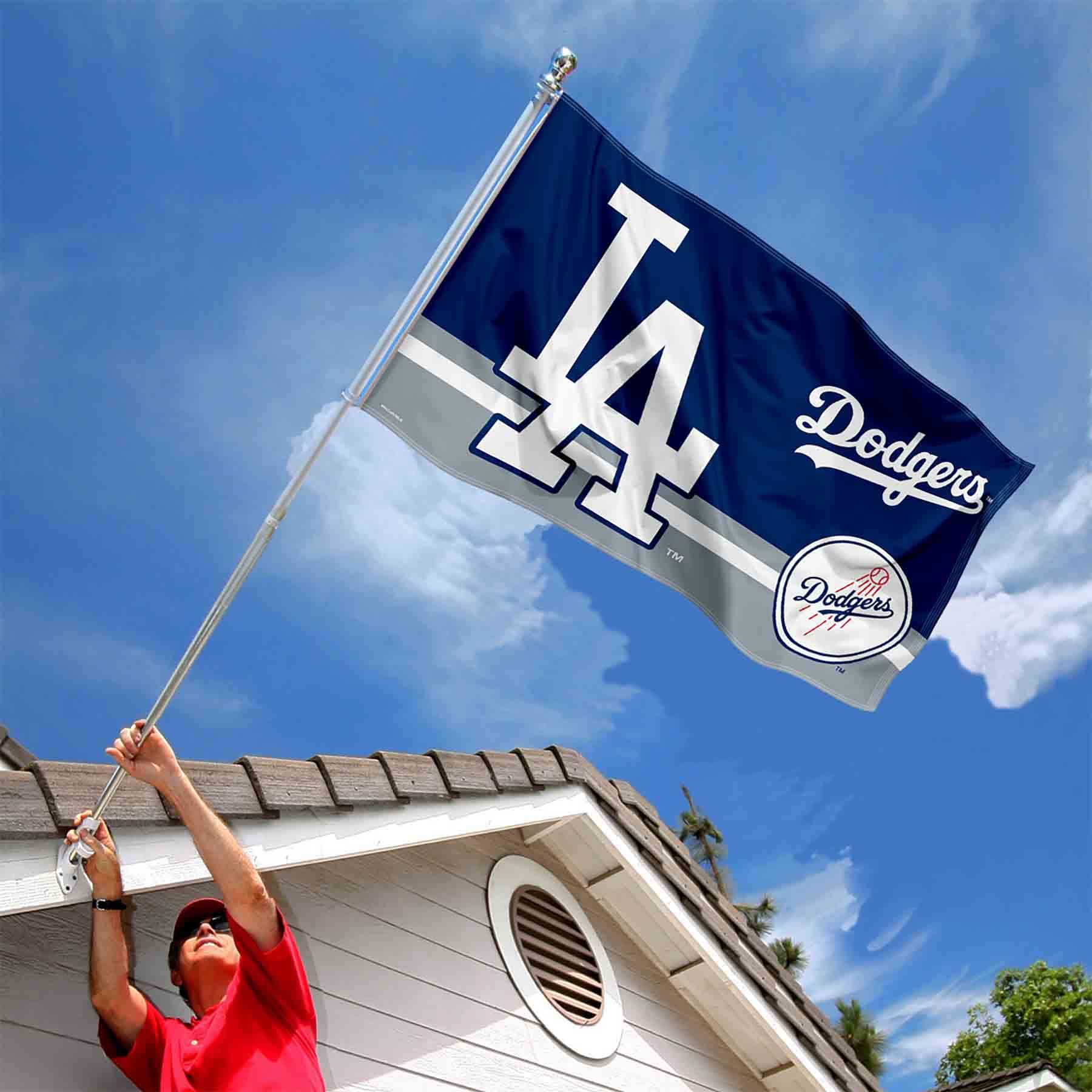 WinCraft Los Angeles Dodgers Logo Insignia 3x5 Foot Grommet Banner Flag - Sports Collectibles, Sports Memorabilia, Sports Fan Shop, Sports Gifts