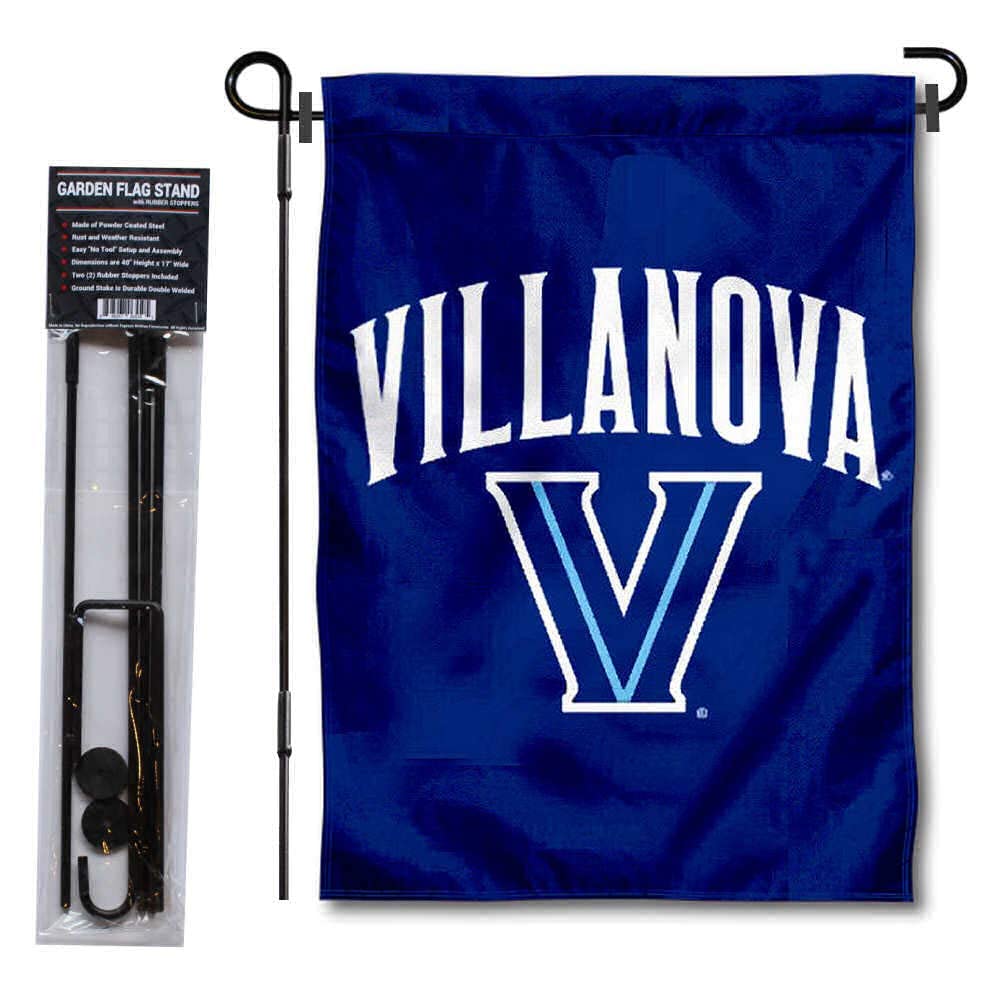 College Flags & Banners Co. Villanova Wildcats Garden and USA Flag Stand Pole Holder Set - Sports Collectibles, Sports Memorabilia, Sports Fan Shop, Sports Gifts