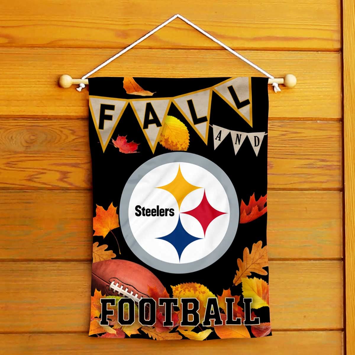 WinCraft Pittsburgh Steelers Fall Leaves Decorative Football Garden Flag Double Sided Banner - Sports Collectibles, Sports Memorabilia, Sports Fan Shop, Sports Gifts