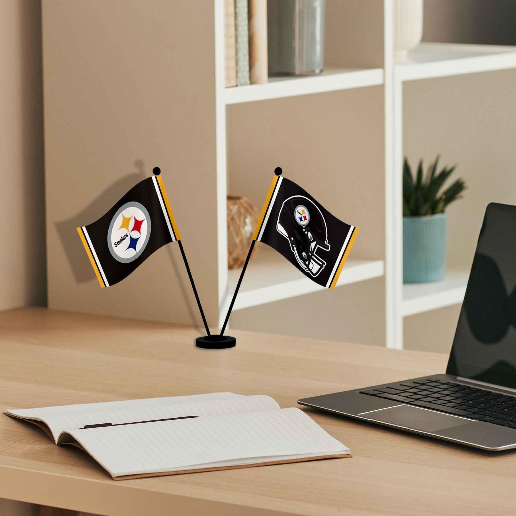 WinCraft Pittsburgh Steelers Desk and Table Top Flags - Sports Collectibles, Sports Memorabilia, Sports Fan Shop, Sports Gifts