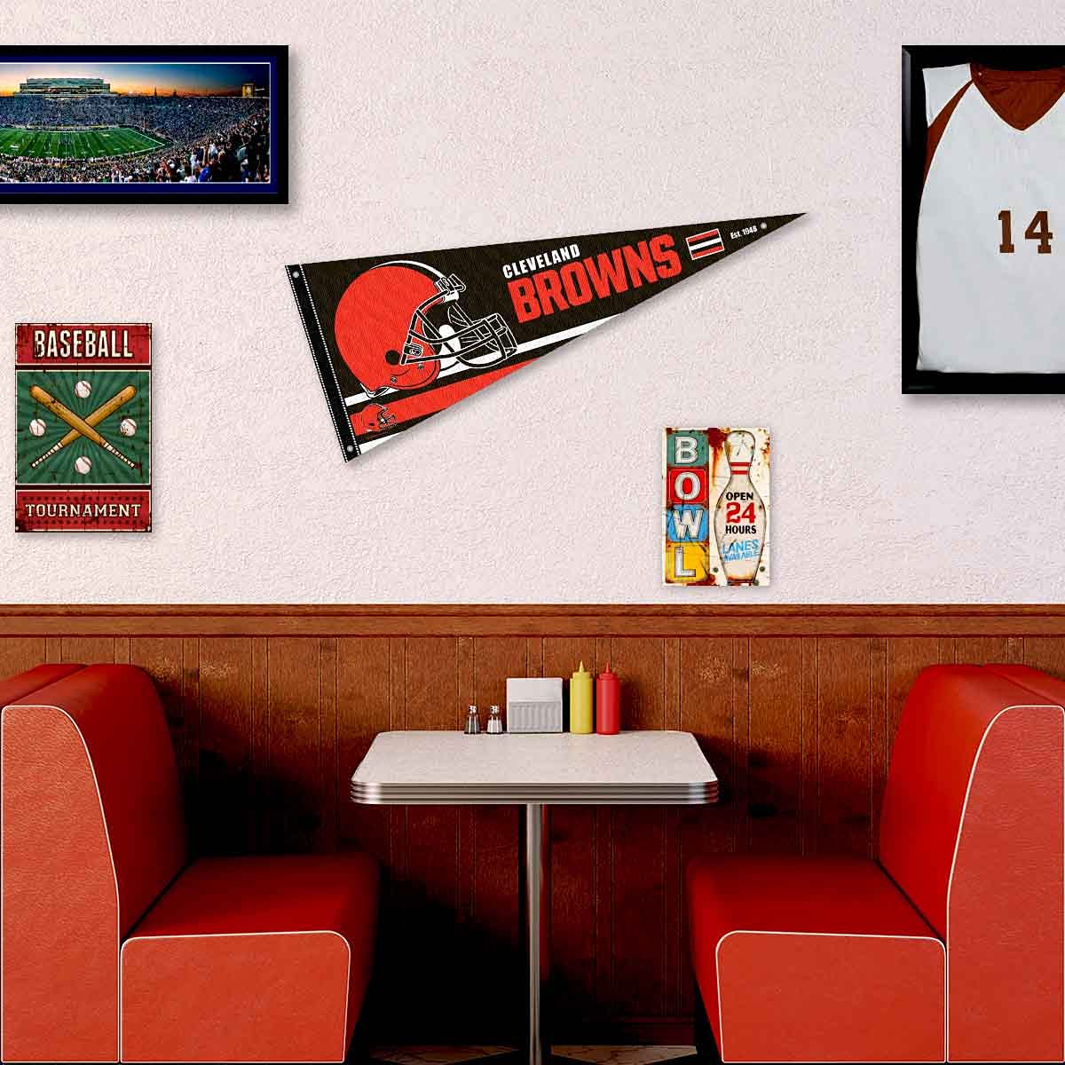 Cleveland Browns Pennant Banner and Wall Tack Pads - Sports Collectibles, Sports Memorabilia, Sports Fan Shop, Sports Gifts