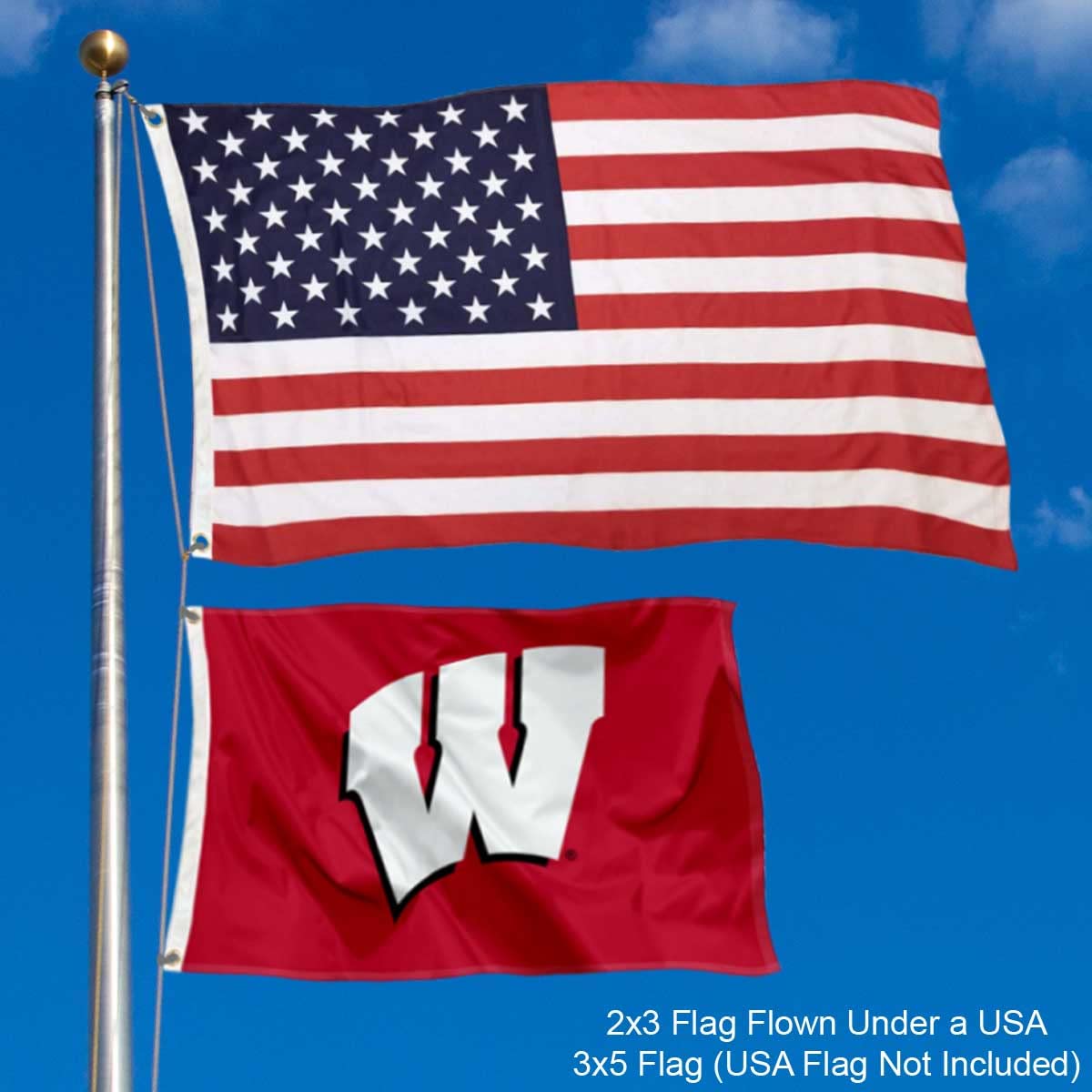 College Flags & Banners Co. Wisconsin Badgers Small 2x3 Foot Flag - Sports Collectibles, Sports Memorabilia, Sports Fan Shop, Sports Gifts