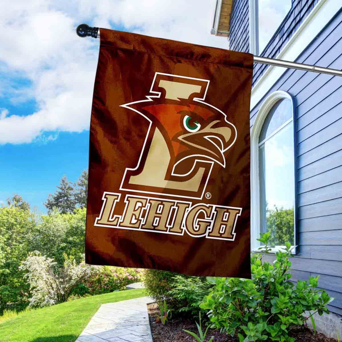 College Flags & Banners Co. Lehigh Mountain Hawks Banner Flag with Flag Pole Set - Sports Collectibles, Sports Memorabilia, Sports Fan Shop, Sports Gifts