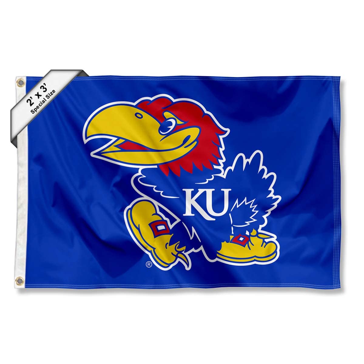 College Flags & Banners Co. Kansas KU Jayhawks Small 2x3 Foot Flag - Sports Collectibles, Sports Memorabilia, Sports Fan Shop, Sports Gifts