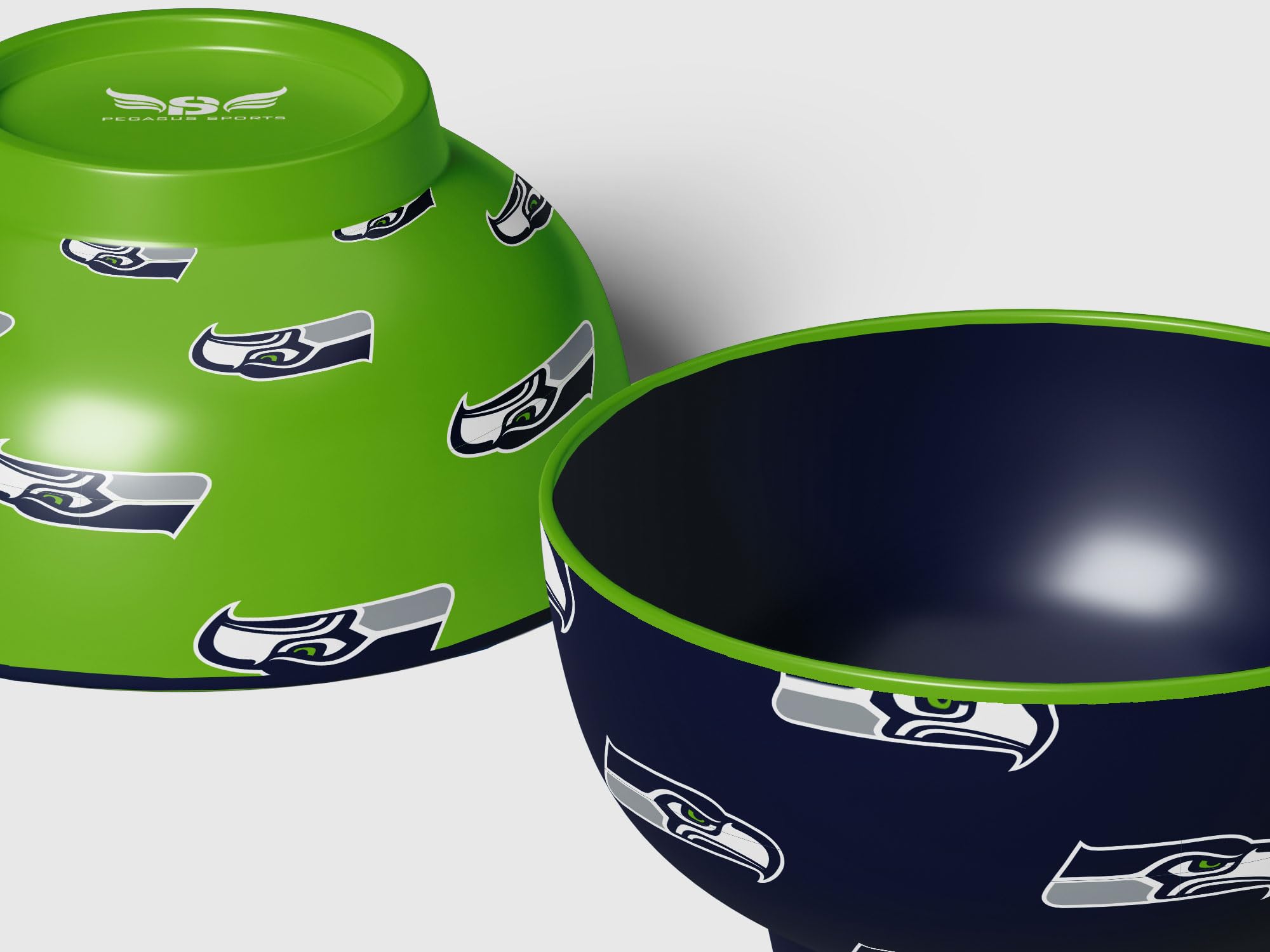 Pegasus Sports NFL Seattle Seahawks Home and Away 2 Pack Serving Bowls - Sports Gifts, Sports Memorabilia, Sports Collectibles, Fan Shop
