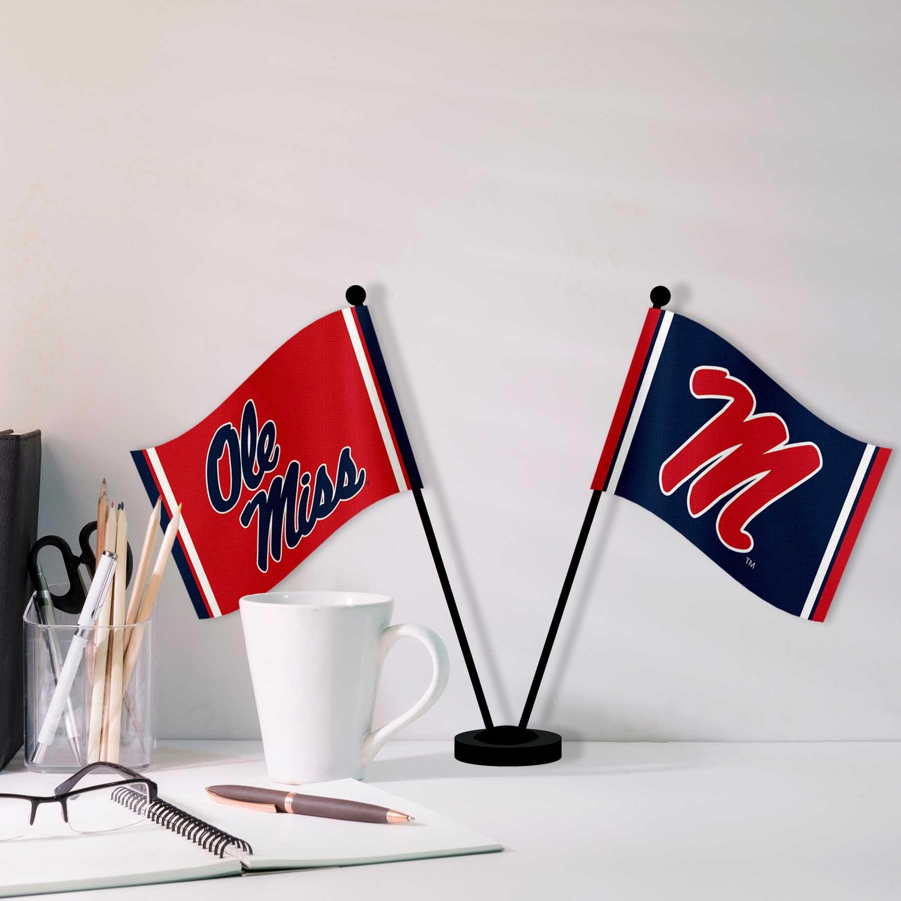 WinCraft Ole Miss Desk and Table Top Flags - Sports Collectibles, Sports Memorabilia, Sports Fan Shop, Sports Gifts
