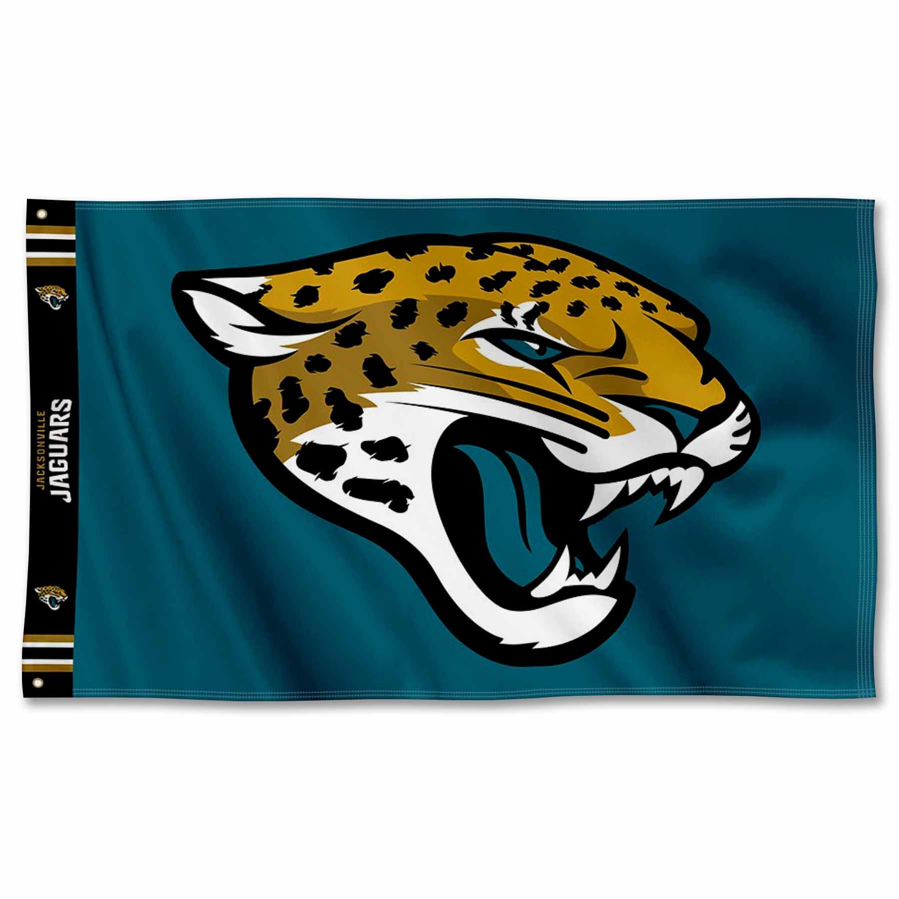 WinCraft Jacksonville Jaguars Printed Header 3x5 Foot Banner Flag - Sports Collectibles, Sports Memorabilia, Sports Fan Shop, Sports Gifts